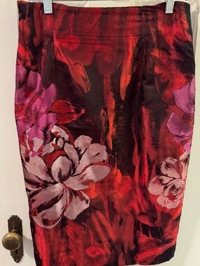 Blue Marine, red and black pencil skirt 42